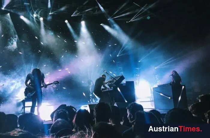 music band playing on stage