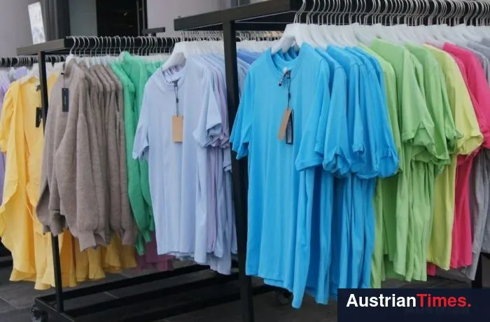 a group of clothes on