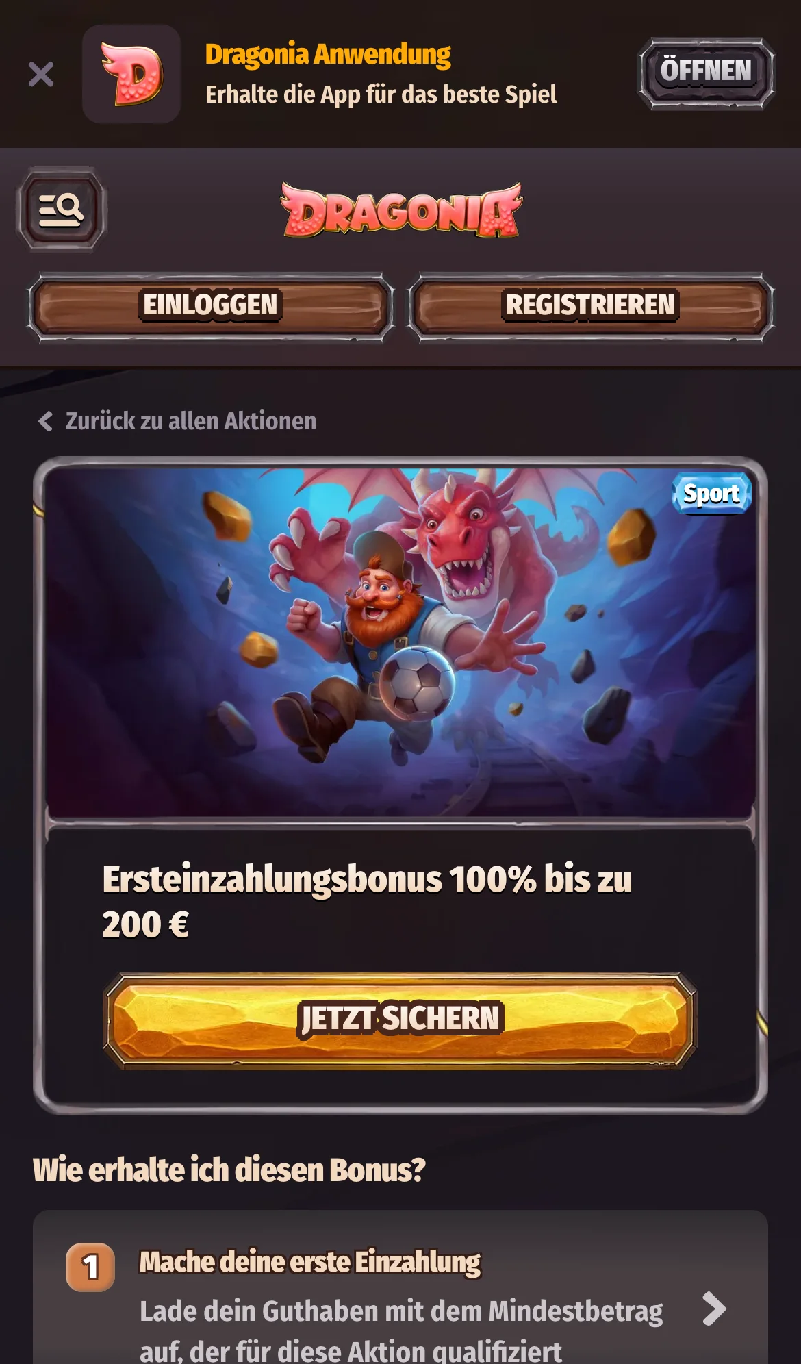 Dragonia Sportwetten mobil