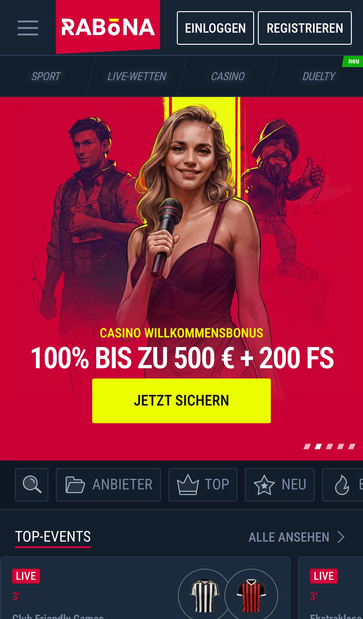 Rabona Sportwetten mobil