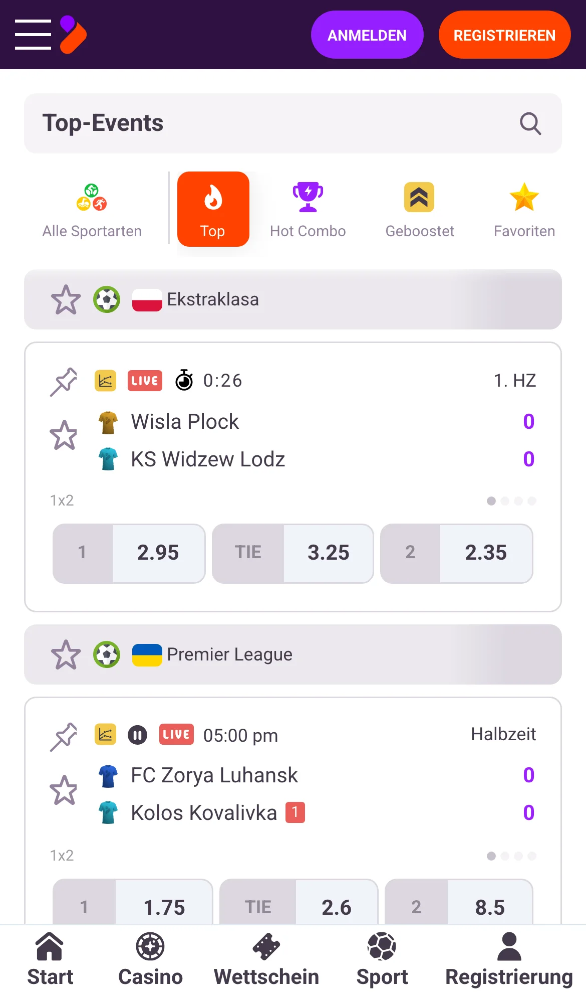 TonyBet Sportwetten mobil